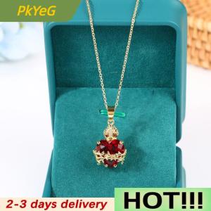 PkYeG Trendy Sacred Necklace Of Red Zircon Heart Pendant Cross Choker For Women Jewelry Party Gifts