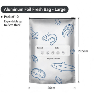 HLINKEY【New upgraded】 30Pcs Food Storage Bags Set Large Medium Small Aluminum Foil Sealed Bag Odor Proof Refrigerator Organizer Keep Fresh Longer Kitchen Essential