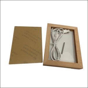 Wooden Led Light Acrylic Frame/White Warm RGB Night Lamp Wood Decor Stand DIY Paint Standee Gift