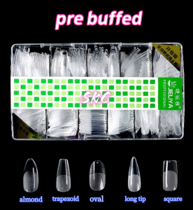 Jieliya 500pcs / Set Kuku Palsu Softgel Nail Tips Soft Gel yips Pre Buffed Clear Nail Art Softgel Nail Tips High Quality Full number