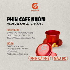 Phin cà phê nhôm mạ ANODE cao cấp Gaia Cafe (Màu Ngẫu Nhiên) - Kèm Hộp Giấy Kraft Đựng Phin