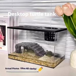 Seastina  [Máy tính để bàn cảnh quan sinh thái nồi] nhỏ gọn với nắp bể cá nhựa rùa Jar phòng khách bàn trà hồ cá