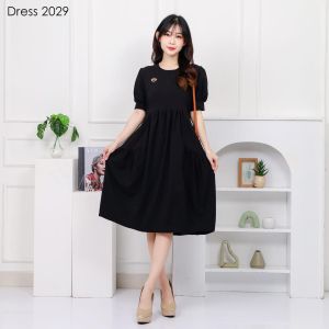 VIOREN Dress outfit simple lengan pendek elegan bahan Bublel spandek premium dress kekinian (29)