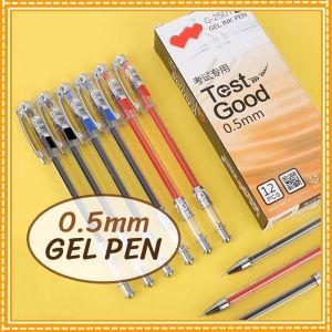 (12pcs/box) Gel Ink Pen 0.5mm Test Good Stationery Smooth Writing Student Low Carbon For School Exam Office Use