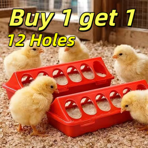 Buy 1 get 1 Plastic Flip-Top Poultry Bird Feeder Chicken Ground Feeder Poultry Feeding Bucket 20/30/40/50cm