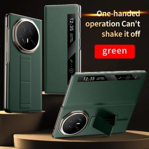 LANGSIDI Smart Flip Case for Honor Magic V5 Magnetic Wrist Strap Slidable Stand Kickstand Luxuxy Leather Phone Back Cover2026