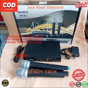P354 MICROPHONE MIC WIRELESS SN87 SN 87 HANDLE DUAL MIK WIRELES NIRKABEL DOUBLE MICROPHONE PROFESION