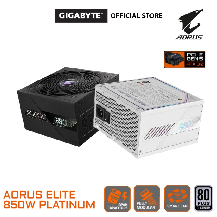 Gigabyte AORUS ELITE 850W 80+ Platinum Full Modular PCIe 5.0 & ATX 3.0 Power Supply Unit PSU P850W AE850PM PG5