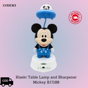 Kiseki Lampu Meja LED BJJ188 Mickey | Table Lamp Chargeable | Table Lamp and Pencil Sharpener | Lampu Belajar dan Rautan Pensil | Lampu Meja Karakter | Bisa COD