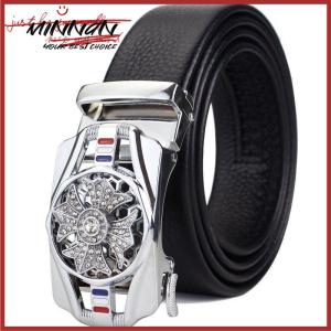 [minnan] เข็มขัดหนังหัวล็อกอัตโนมัติแบบหมุนได้เข็มขัดประดับพลอยเทียมสำหรับผู้ชายของขวัญสุดหรู