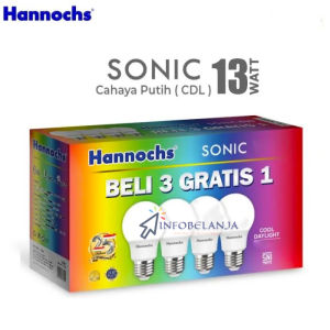 Paket Lampu Led Hannochs Sonic 13 Watt Beli 3 Gratis 1 Isi 4 Pcs