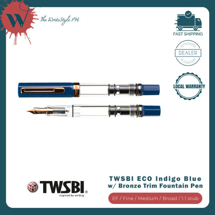 Twsbi Eco Indigo Blue With Bronze Trim Fountain Pen Lazada Ph