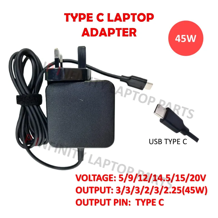 65W 45W 20V 3.25A 2.25A TYPE C PD FAST CHARGER USB C POWER LAPTOP ADAPTER FOR HUAWEI MATEBOOK,HP,DELL XPS.LENOVO,ASUS