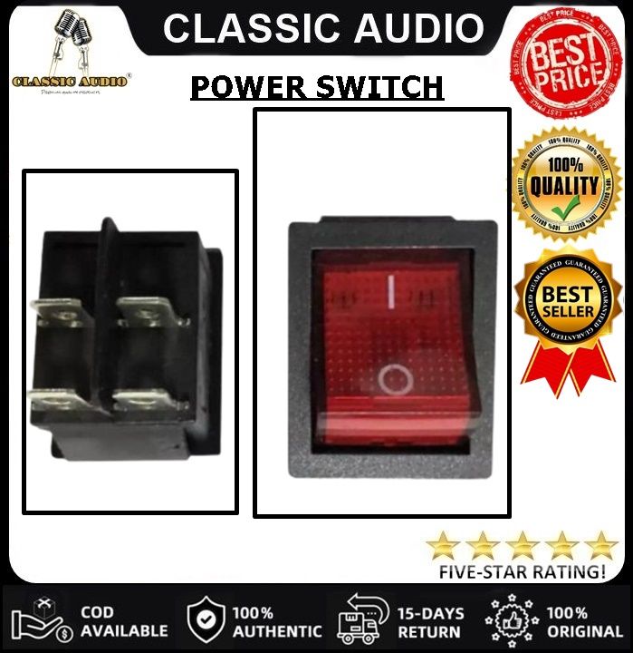 POWER SWITCH ON/OFF, 15A 250v AC with 4 PIn FOR VIDEOKE MACHINE/PISONET ...