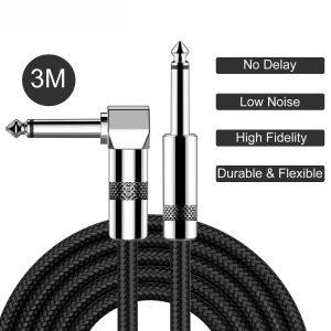 Guitar Cable 10ft(3M)/20ft(6M) Electric Instrument Cable Braided Cable Bass Audio Cord for Electric Guitar Bass Keyboard Amplifier Pro Audio