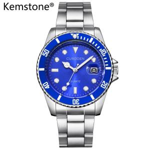 Kemstone Trendy Stainless Steel Calendar Unique Designer Mens Quartz Watches Jewelry Gift