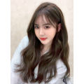 [YAN K] Long Curly Hair Wig with Air Bangs Women Girls Big Wave Natural Hair Extension Full Headgear Fluffy Hair Wigs. 