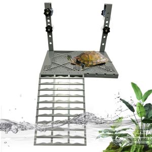 COUPLECOL  dốc chống trượt Sàn phơi nắng cho rùa Cốc hút chân không Chắc chắn Nền tảng rùa treo Phụ kiện bể nuôi rùa Có thể điều chỉnh Cầu tàu nổi cho rùa Sử dụng trong bể cá