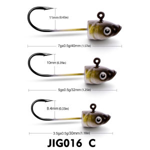 PROBEROS 5pcs/lot Fishing Hooks 3.5g 5g 7g Slow Jigging Hook Artificial Fish Head Jig Head Hook for Soft Plastic Lure Fishing Accessories JIG016
