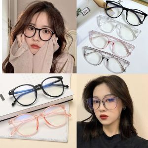 X SHOW Plane Mirror Anti Blue Light Glasses Transparent Round Eyewear Trendy Without Degree Blocking Glasses Women Men