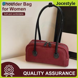 [Jocestyle]Trendy Women Cross Body Bag Faux Suede with Multiple Pockets for Daily Use and Office in Bright Red