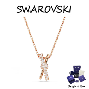 ♈Swarovski♈ 5689788 สร้อยคอจี้เพชรสีขาวทรงบิดผสมสีโรสโกลด์ไฮเปอร์โบลิก (แจกกล่องของขวัญบรรจุภัณฑ์ของแท้)