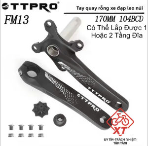 Tay quay xe đạp nhôm 4 chấu TTPRO BCD 104mm Đùi xe đạp Địa hình 4 chấu không kèm đĩa Đùi đĩa trục rỗng xe đạp địa hinh