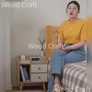 Bedside Table Cabinet with Drawer & 2-Tier Storage Meja Tepi Katil Kabinet Bedroom Side Table Locker 床头柜