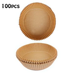 100 PCS Air Fryer Paper Liner Disposable Air Fryer Sheet Oil-proof Parchment Paper Non-Stick Air Fryer Liners Baking Paper for Air Fryer Paper for Baking Roasting Microwave