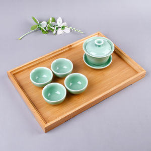 Tatakan Nampan Gelas Cangkir Teh Chinese Bamboo Tea Tray