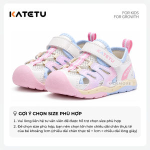 Giày tập đi cho bé Katetu X6BE026 đế cao su chống trượt thoáng khí 360 độ mũi giày bảo vệ chân cho bé 8 tháng - 3 tuổi