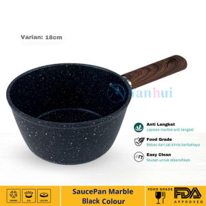 Marble Sauce Pan/Panci Susu Tebal Anti Lengket 18 cm Panci Cocok Di Segala Jenis Kompor