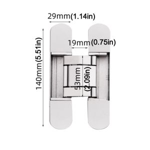 OPEAREY Zinc Alloy Door Hinge Folding 180 Degree Adjustable Cabinet Cupboard Door Hinge 3D Invisible Cross Hidden Hinge Household Hardware Accessories