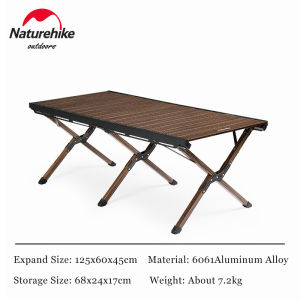 Meja Lipat Egg Roll Aluminium Naturehike CNH22JU043 Meja Lipat Camping Portable Folding Table Aestetic Korean Glamping