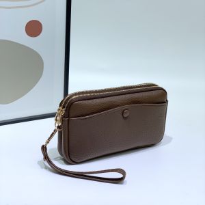 Ladies Leather Wristlet Wallet Large Capacity Long Wallet Coin Purse with 3 Compartments