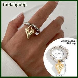 tuokaiguoji Cổ Điển Bất Quen Thiết Kế Độc Đáo Bead Hình Trái Tim Mặt Dây Chuyền Trang Sức Set Cho Phụ Nữ Vòng Tay Vòng Cổ Vòng Quà Tặng