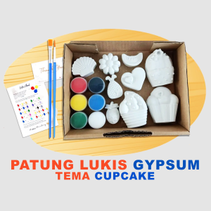 Tema Cupcake Mainan Edukasi Anak DIY Painting Gypsum Kit Mewarnai Patung Lukis Gypsum Toys