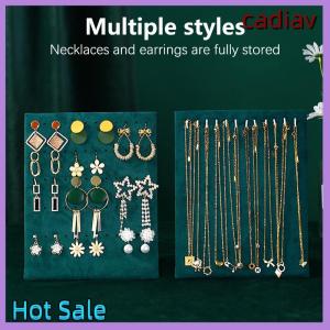 cadiav Flannel Necklace Pendant Display Stand Earring Display Board Women Jewelry Rack Bracelet Storage Holder Dangler Eardrop Shelf