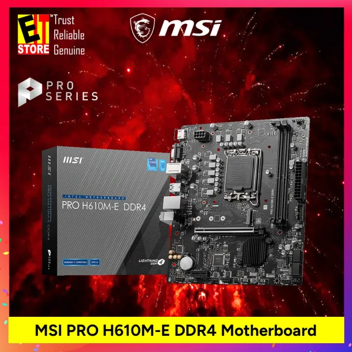 MSI PRO H610M-E DDR4 Intel H610 Chipset Motherboard - HDMI /VGA