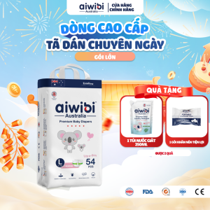 Tã/Bỉm Dán Cao Cấp Aiwibi Light Feather Cho Bé Siêu Thấm Hút Chống Tràn - Gói Lớn S/M/L/XL