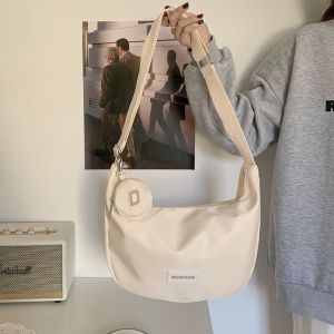 IELGY Ladies Large-Capacity Canvas Bag Mori Casual Nylon Waterproof Shoulder Bag Class Messenger Bag