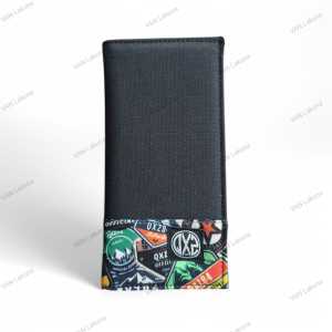 Dompet Pria Kulit Kanvas Motif Panjang Lipat Kartu Uang Polos Simple Murah