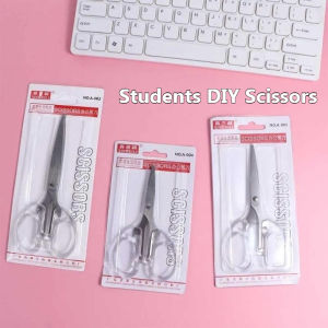 Ins Transparent Students Scissors DIY Paper Cutter Handmade Stainless Steel Art Scissors School Supplies