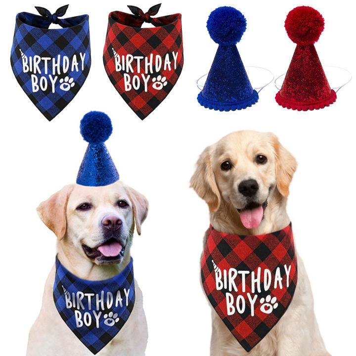 BC Pet Birthday Celebrate Scarf Cotton Saliva Towel Washable Pet