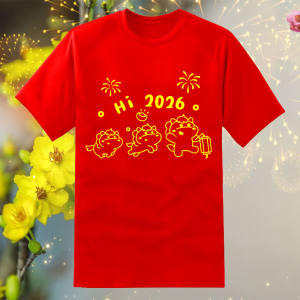 Áo thun tết bính ngọ 2026 áo thun tết gia đình tết 2026 năm con ngựa áo thun tết 2026 vải dày mịn mát in cao cấp