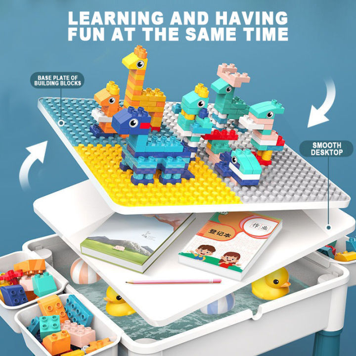 Kids Multifunction Building Block Table Kids Multifunction Lego ...