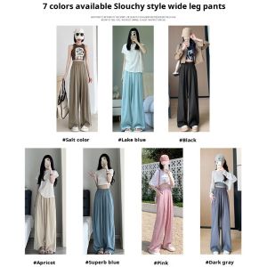 New summer pleated wide-leg floor-length pants Yamamoto pants casual long floor-length pants lazy style wide-leg floor-length pants
