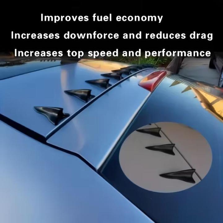 [HFTOY] 10Pcs Rear Roof Shark Fins Spoiler Wing Kit Universal Car Roof ...