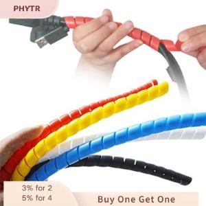 PHYTR HOT 1m 10mm 14mm Colorful Spiral Wire Organizer Wrap Tube Flame retardant Cable Sleeve