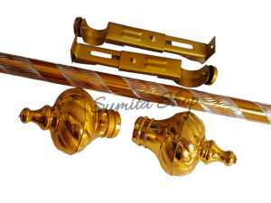 Gorden Smokring Elegan Motif Daun Hijau dengan Pengait - Bahan Poliester - Ukuran 100x220cm